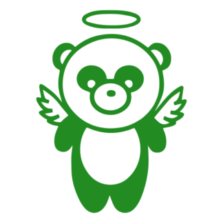 Angel Panda Wings Decal (Green)
